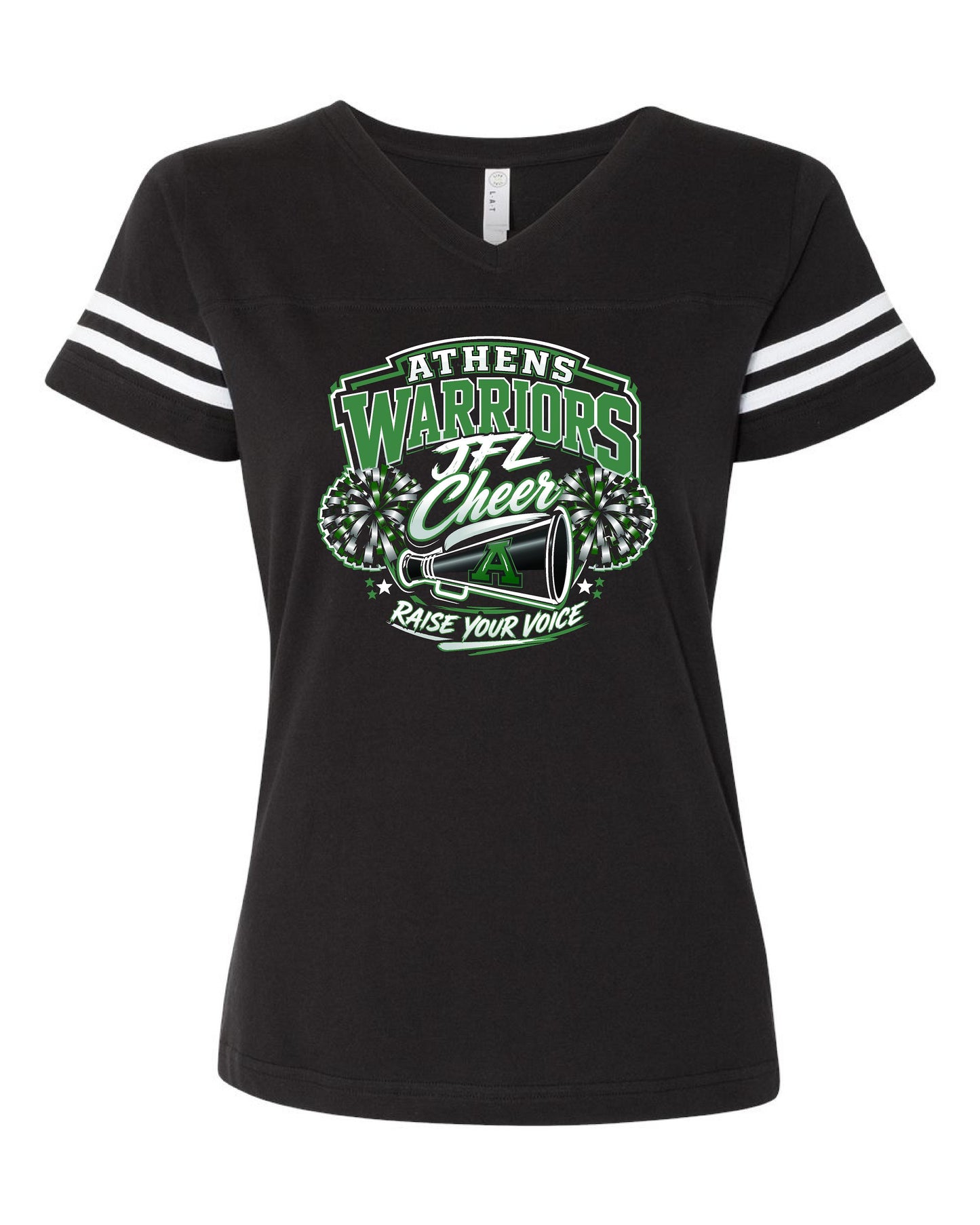 Athens JFL Cheer Women's V-Neck Fine Jersey Tee (P. 3537)