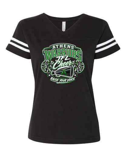 Athens JFL Cheer Women's V-Neck Fine Jersey Tee (P. 3537)