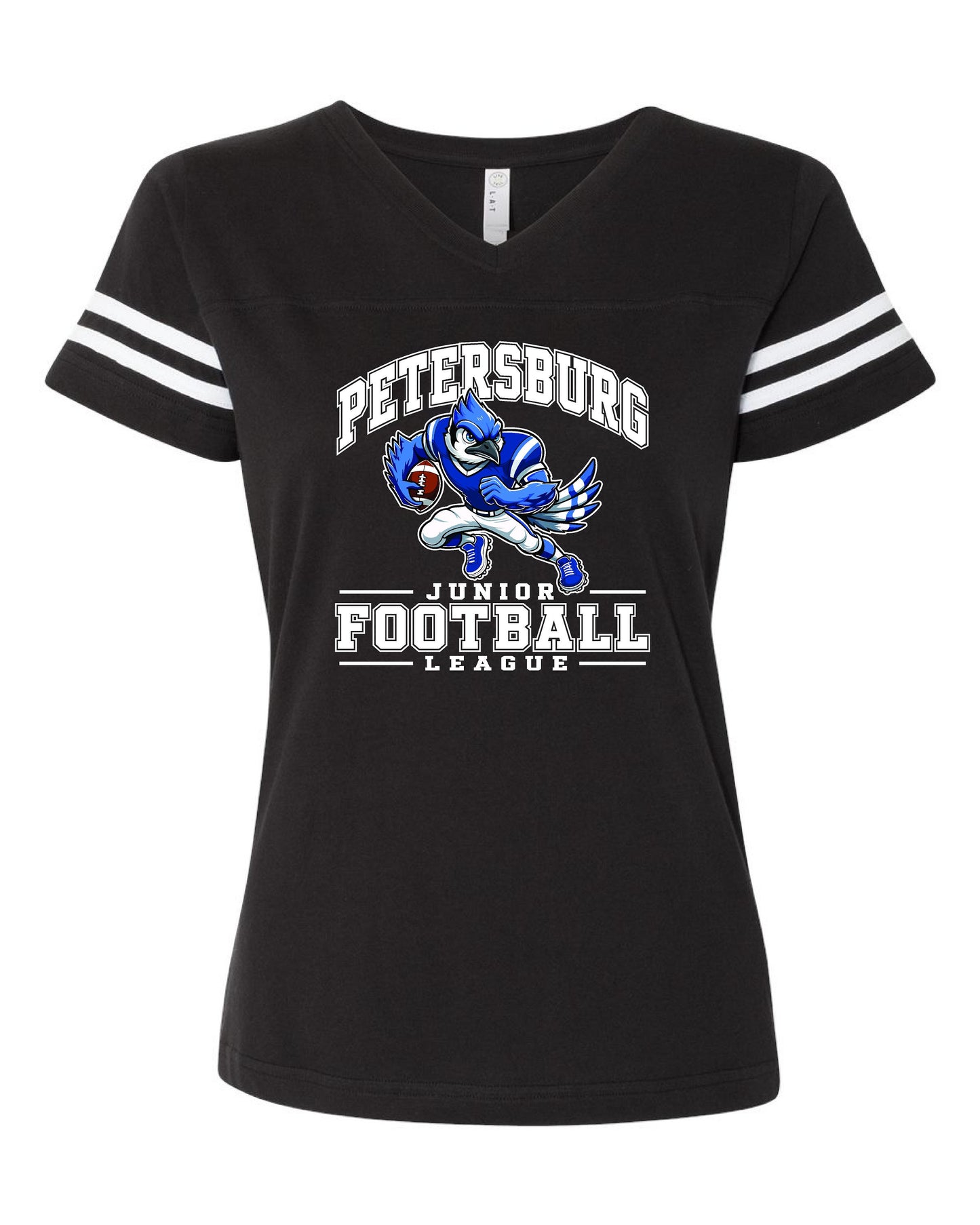 Petersburg Junior Football League Women's V-Neck Fine Jersey Tee (P. 3537)