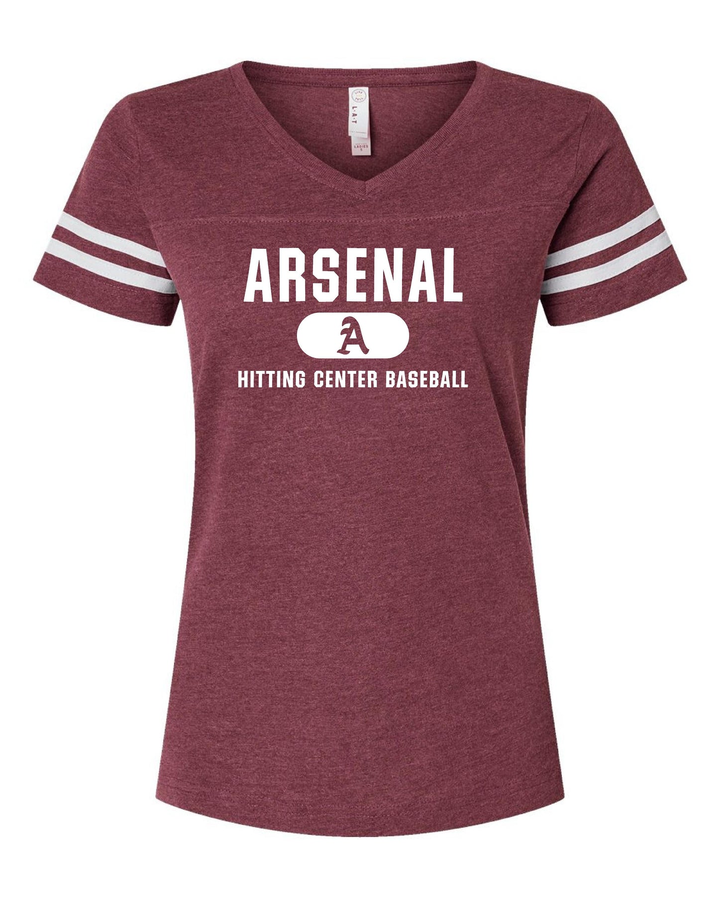 Arsenal Baseball Women's V-Neck Fine Jersey Tee (P. 3537)