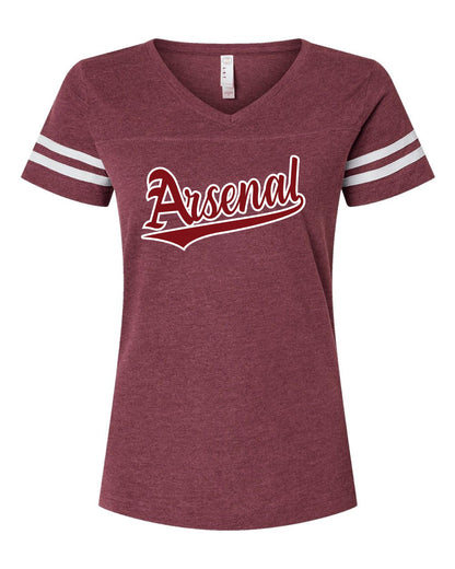 Arsenal Baseball Women's V-Neck Fine Jersey Tee (P. 3537)