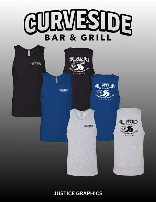 Curveside Bar & Grill Next Level Men's Cotton Muscle Tank (P.3633)