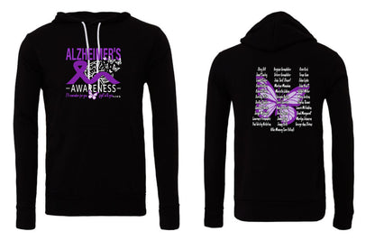 Alzheimer's Disease Awareness Tribute BELLA + CANVAS HOODED SWEATSHIRT (P.3719)
