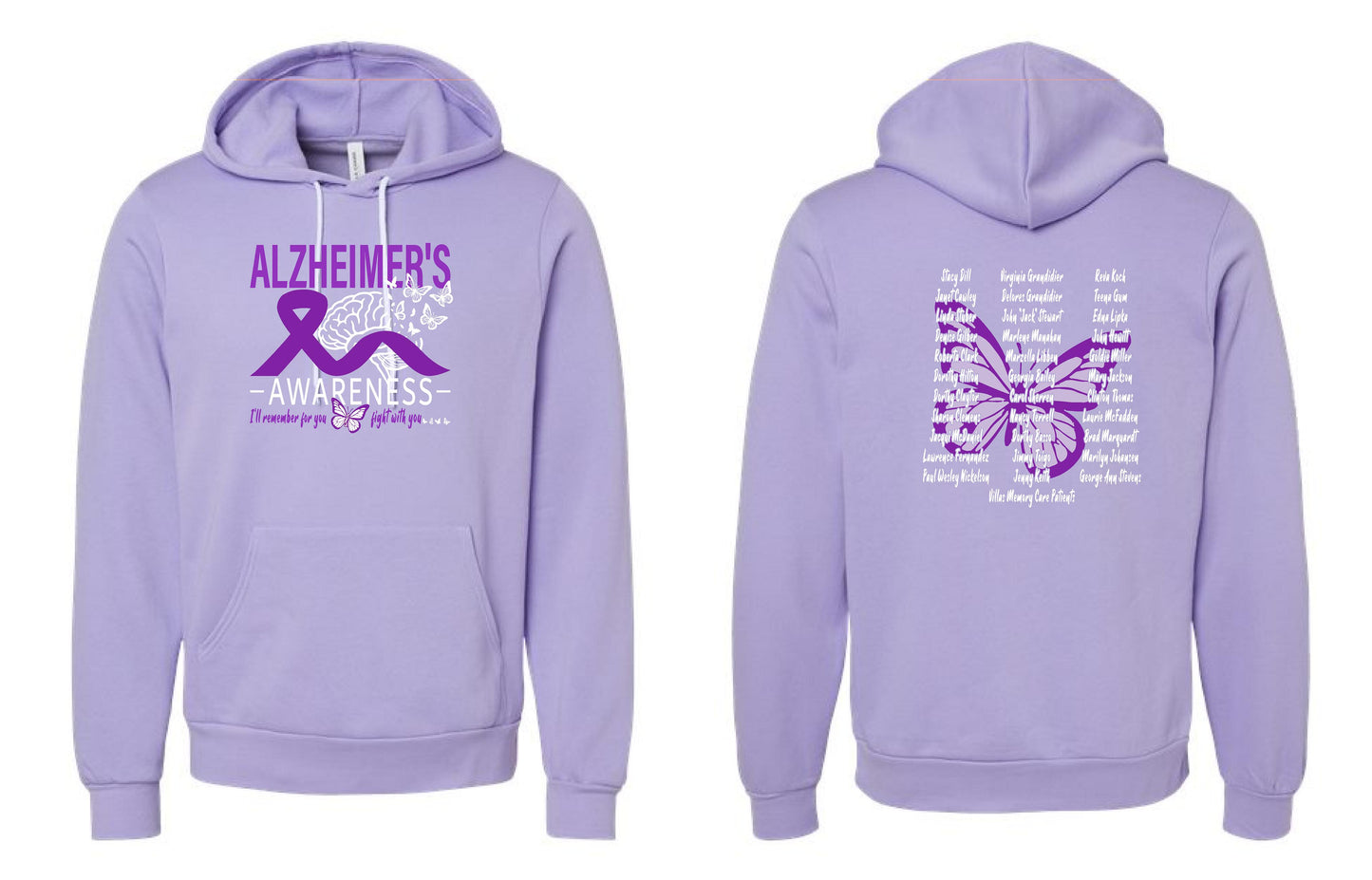 Alzheimer's Disease Awareness Tribute BELLA + CANVAS HOODED SWEATSHIRT (P.3719)