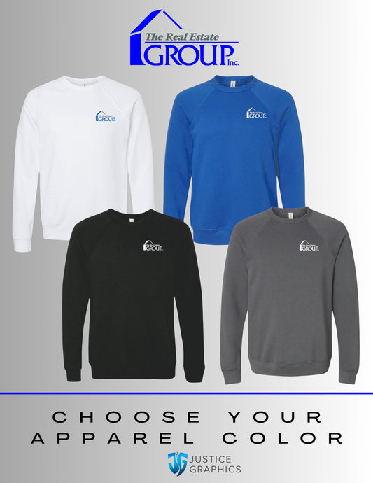 The Real Estate Group BELLA + CANVAS RAGLAN CREWNECK SWEATSHIRT (E.3901)
