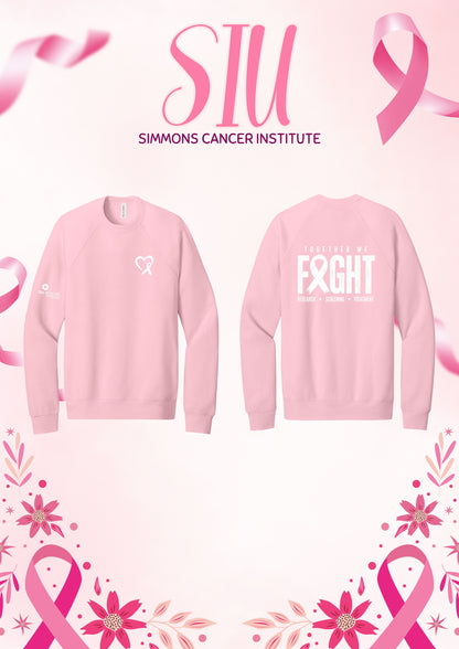 SIU Medicine Simmons Cancer Institute Breast Cancer BELLA + CANVAS RAGLAN CREWNECK SWEATSHIRT (P.3901)