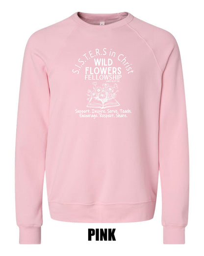 Wild Flowers Fellowship BELLA + CANVAS RAGLAN CREWNECK SWEATSHIRT (P.3901)