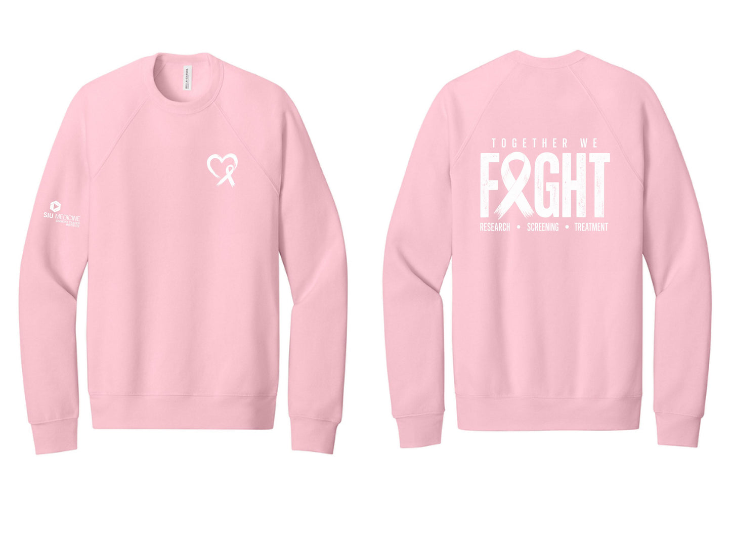 SIU Medicine Simmons Cancer Institute Breast Cancer BELLA + CANVAS RAGLAN CREWNECK SWEATSHIRT (P.3901)