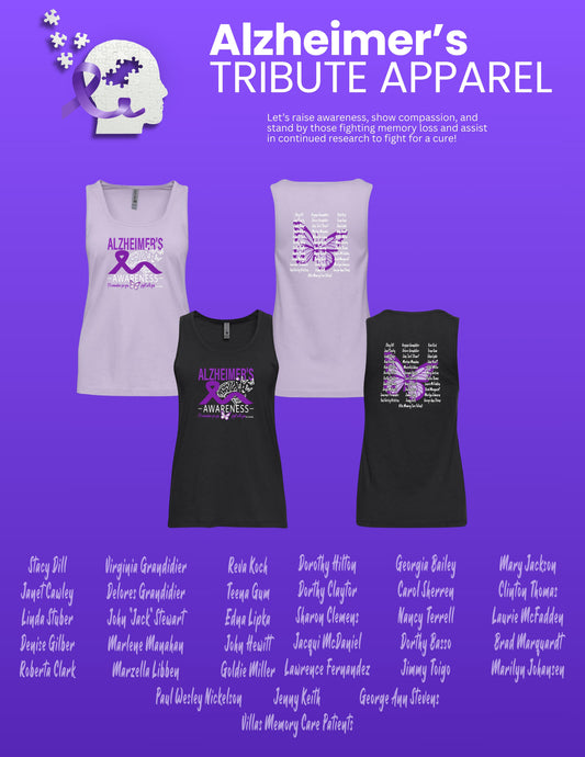 Alzheimer's Disease Awareness Tribute Next Level Women's Cotton Tank (P.3933)