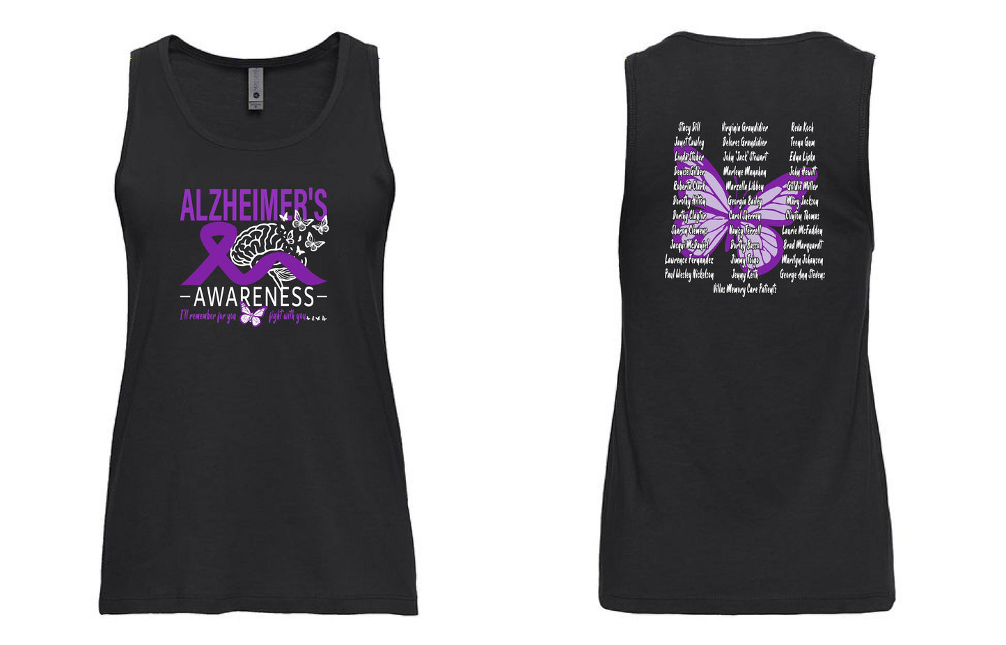 Alzheimer's Disease Awareness Tribute Next Level Women's Cotton Tank (P.3933)