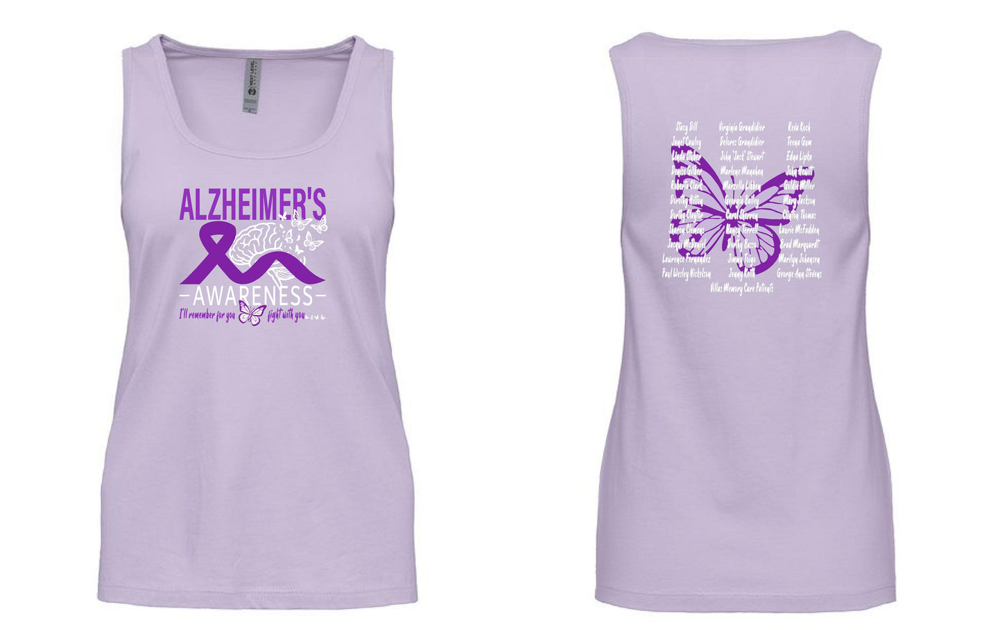 Alzheimer's Disease Awareness Tribute Next Level Women's Cotton Tank (P.3933)