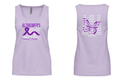 Alzheimer's Disease Awareness Tribute Next Level Women's Cotton Tank (P.3933)