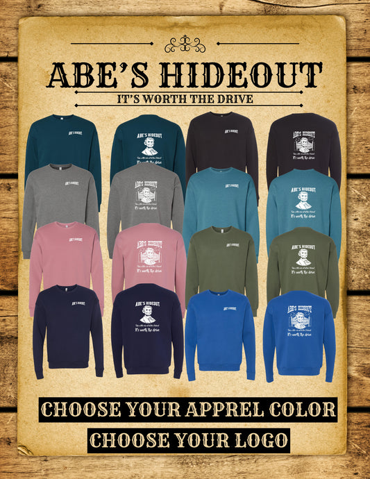 ABE'S HIDEOUT BELLA + CANVAS - Unisex Sponge Fleece Drop Shoulder Crewneck Sweatshirt - (P.3945)