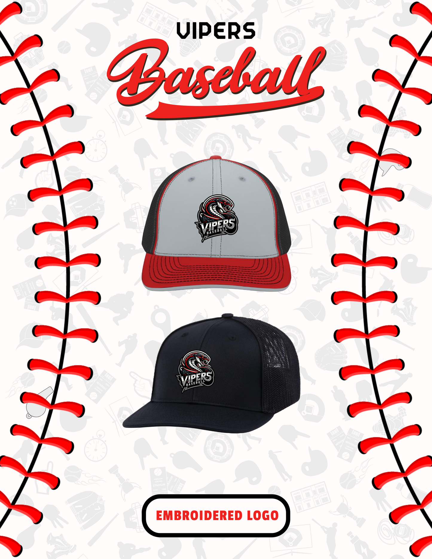 VIPERS BASEBALL PREMIUM M2 PERFORMANCE TRUCKER FLEXFIT® CAP (E. 404M)