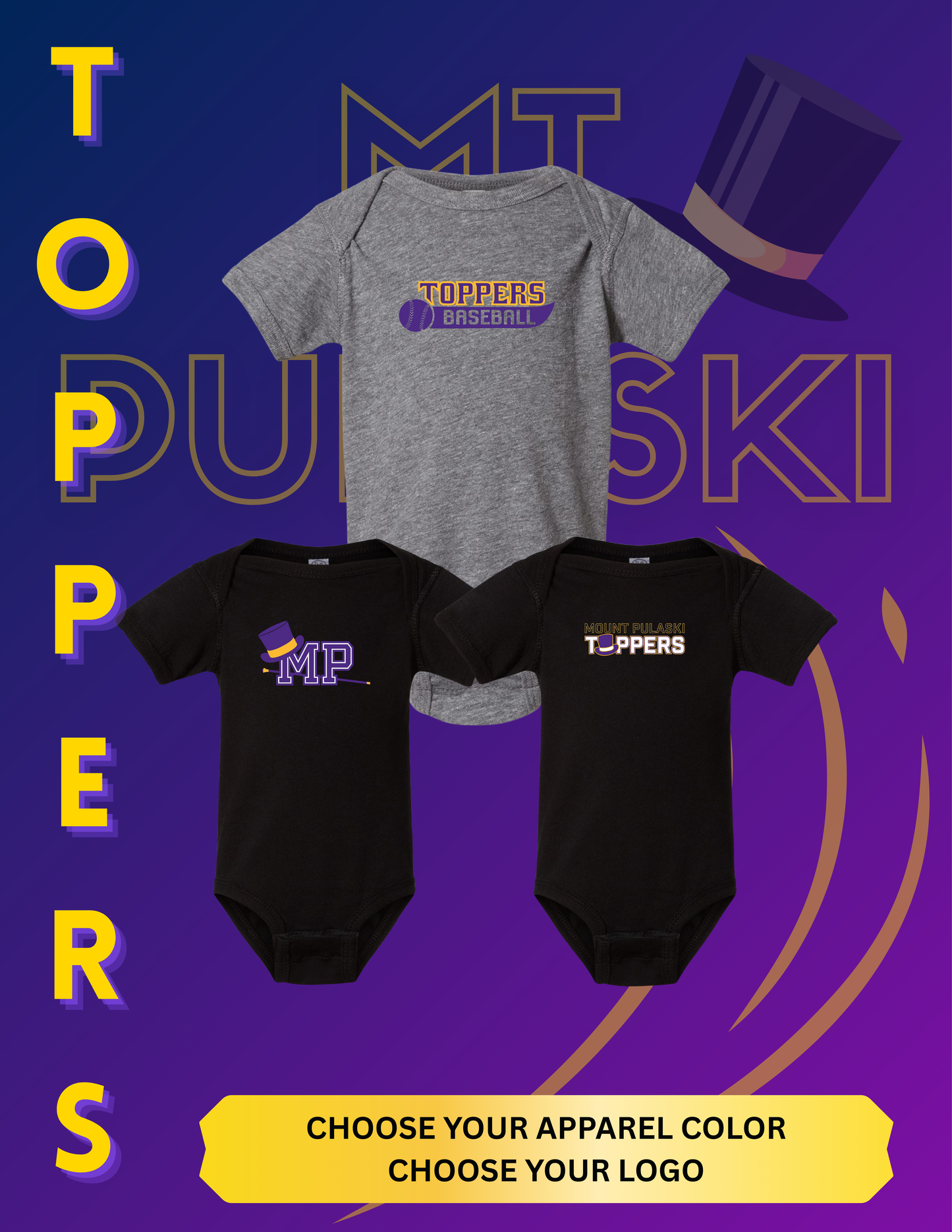 Mount Pulaski Toppers Rabbit Skins - INFANT Fine Jersey Onsie (P.4424)