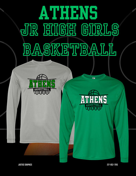ATHENS JR. HIGH GIRLS BASKETBALL Performance Long Sleeve T-Shirt - (P.5104/5204)