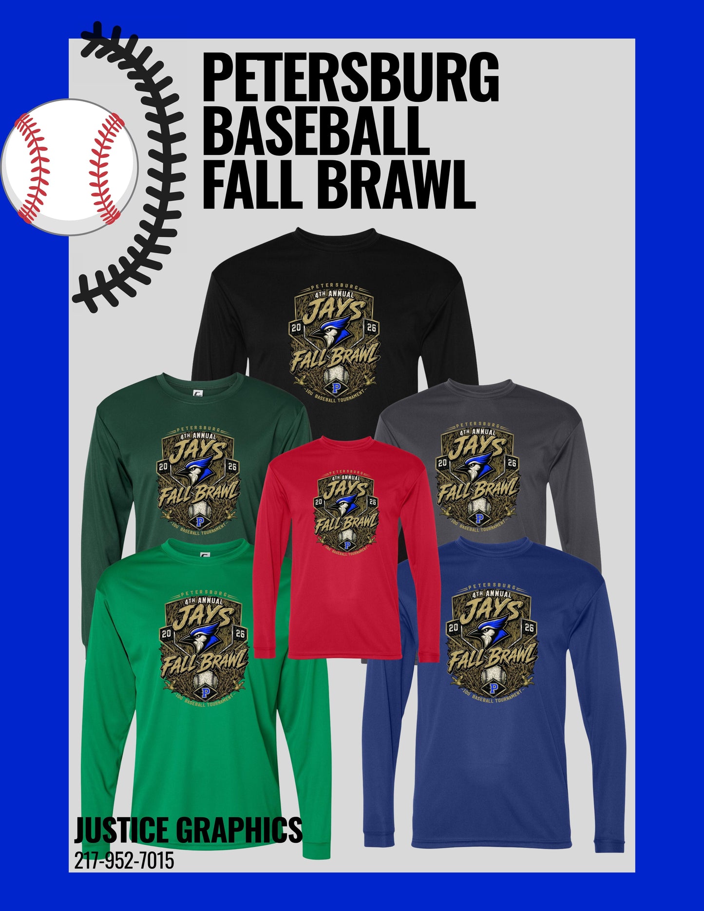 Petersburg Baseball Fall Brawl Performance Long Sleeve T-Shirt - (P.5104)