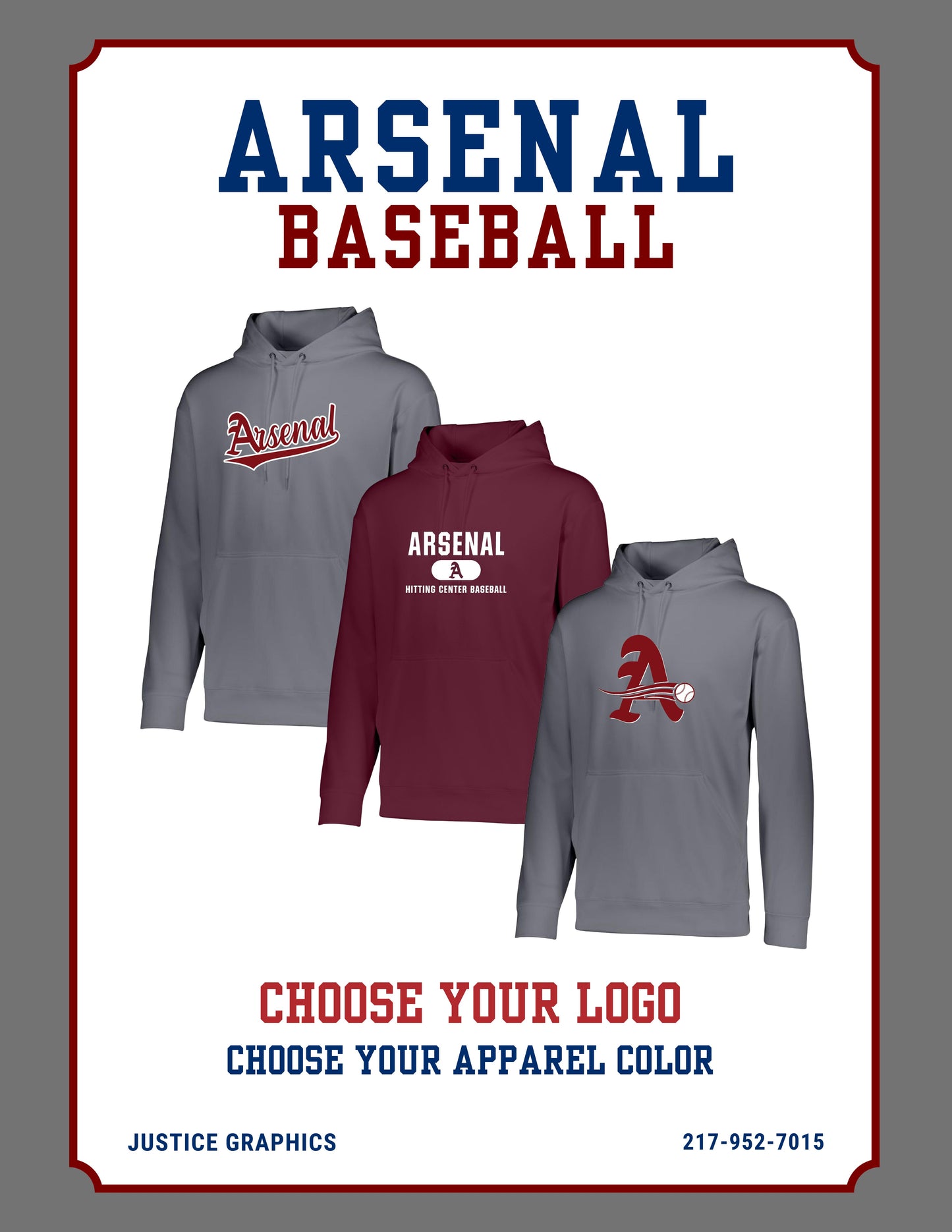 Arsenal Baseball Wicking Fleece Hoodie (P.5505)