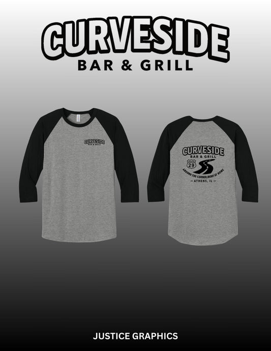 Curveside Bar & Grill Jerzees® Unisex Premium Blend Combed Ring Spun 3/4-Sleeve Raglan Tee (P.560R)