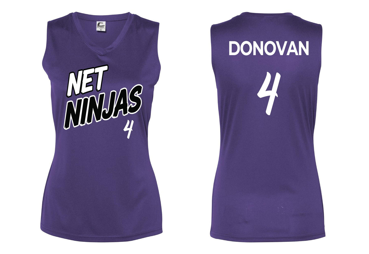 Net Ninjas Volleyball Women's Sleeveless V-Neck T-Shirt - (P.5663/5230)