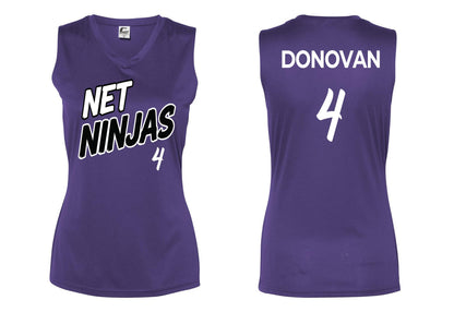Net Ninjas Volleyball Women's Sleeveless V-Neck T-Shirt - (P.5663/5230)