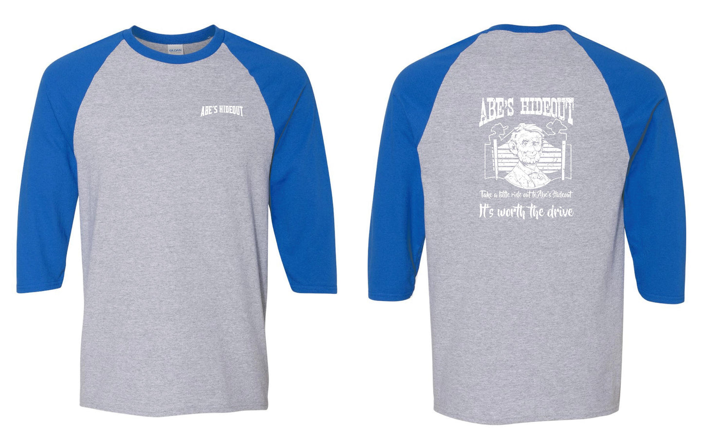 ABE'S HIDEOUT GILDAN BASEBALL SHIRT (P.5700)
