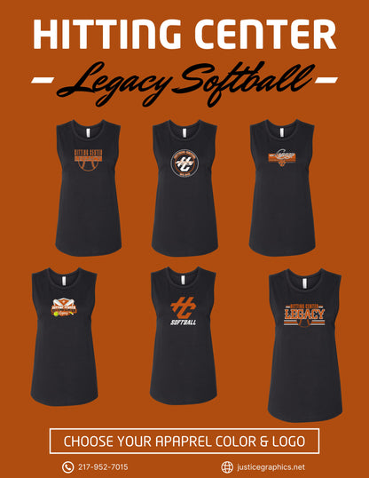 Hitting Center Legacy Softball BELLA + CANVAS - Women's Jersey Muscle Tank - (P.6003)
