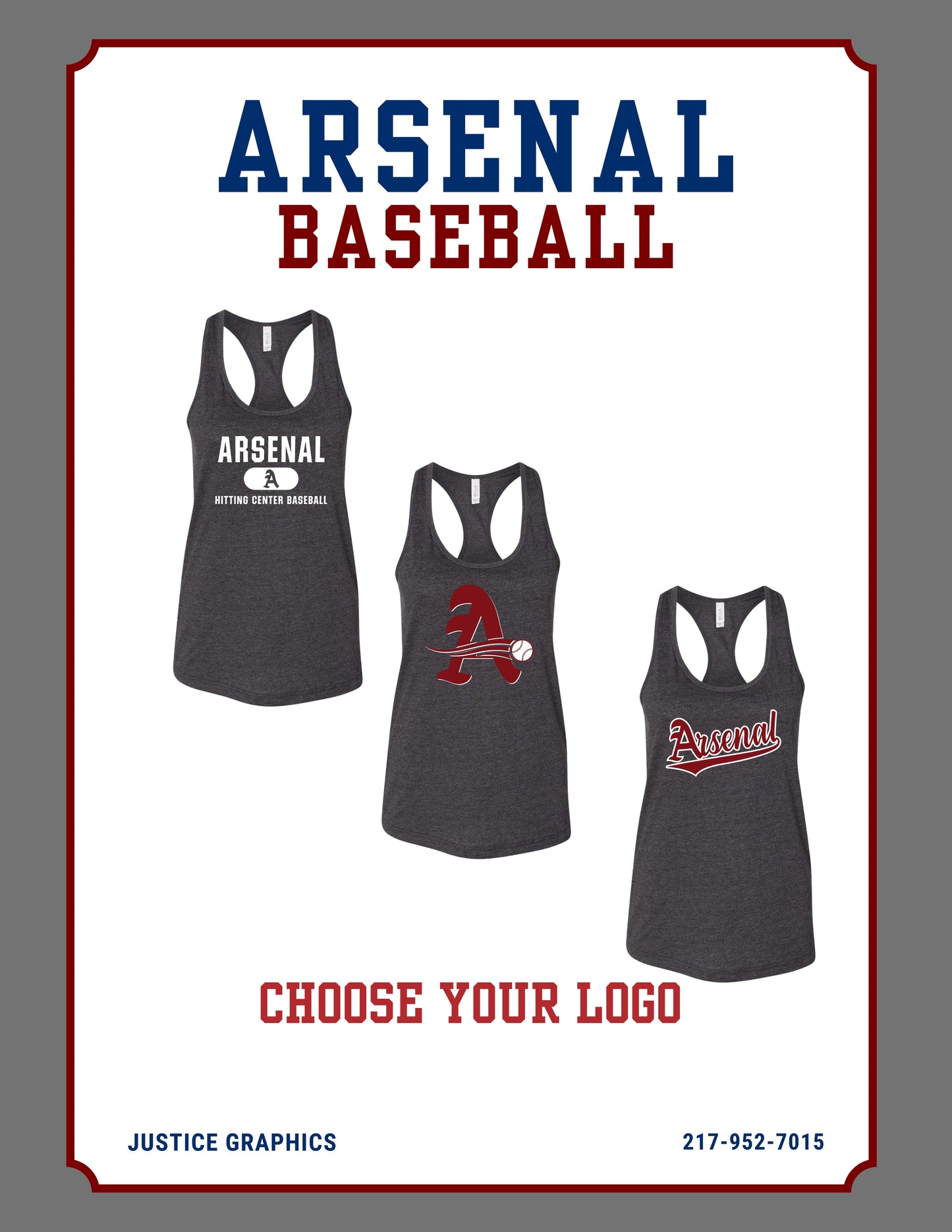 Arsenal Baseball BELLA + CANVAS - Women's Racerback Tank - (P.6008)