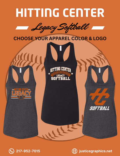 Hitting Center Legacy Softball BELLA + CANVAS - Women's Racerback Tank - (P.6008)