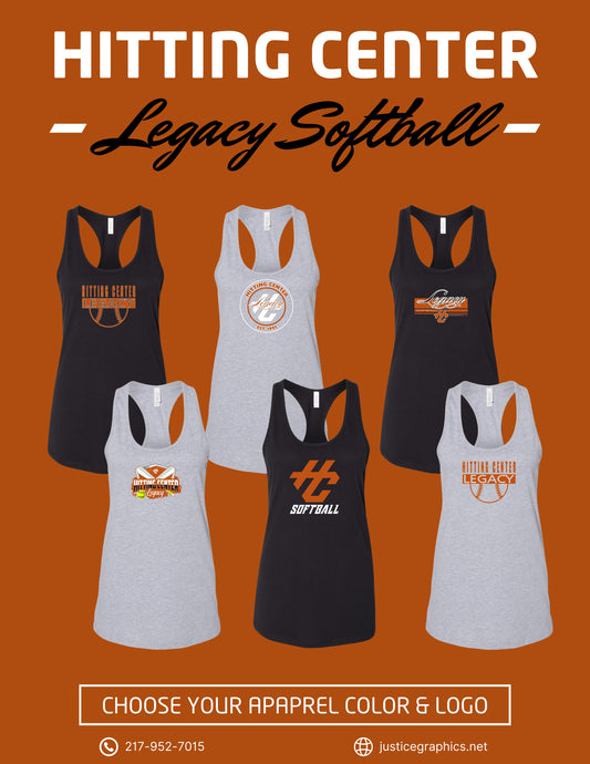 Hitting Center Legacy Softball BELLA + CANVAS - Women's Racerback Tank - (P.6008)