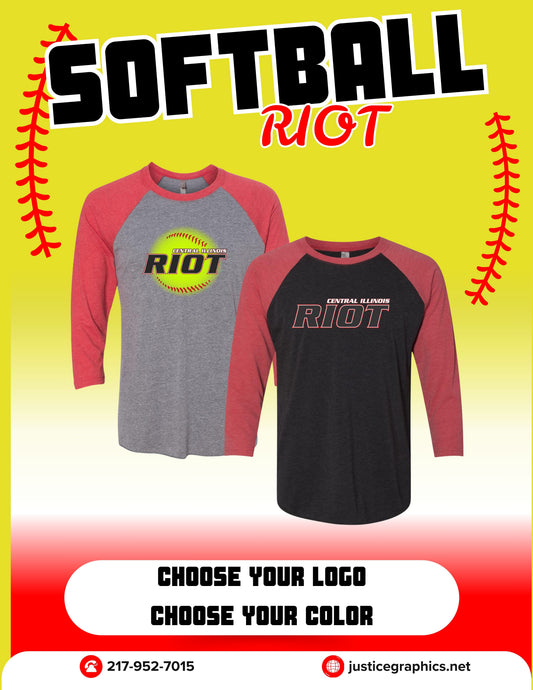 RIOT SOFTBALL UNISEX RAGLAN (P.6051)