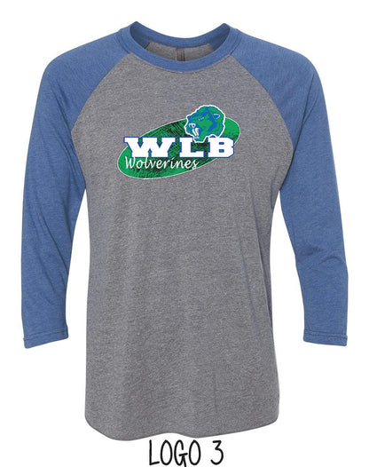 WLB Next Level - Unisex Triblend Three-Quarter Raglan T-Shirt - (P.6051)