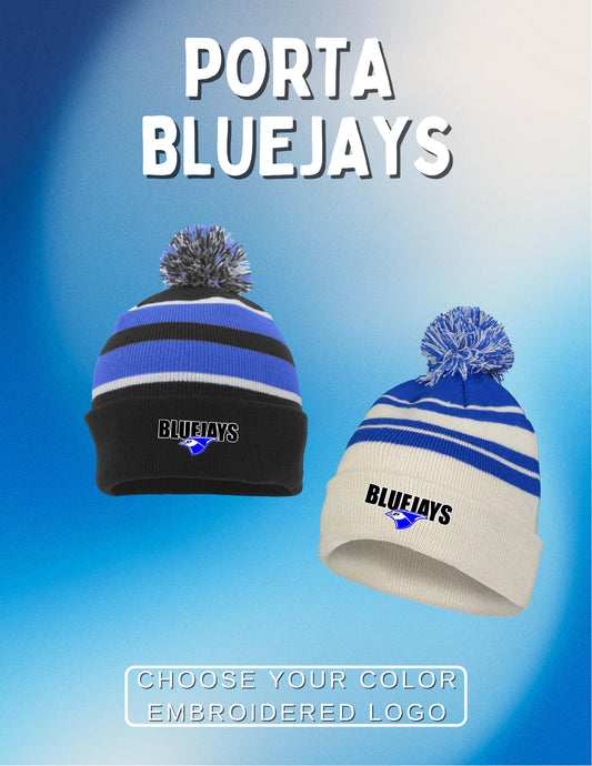 PORTA BLUEJAYS FOLD OVER POM POM BEANIE (E.641K)