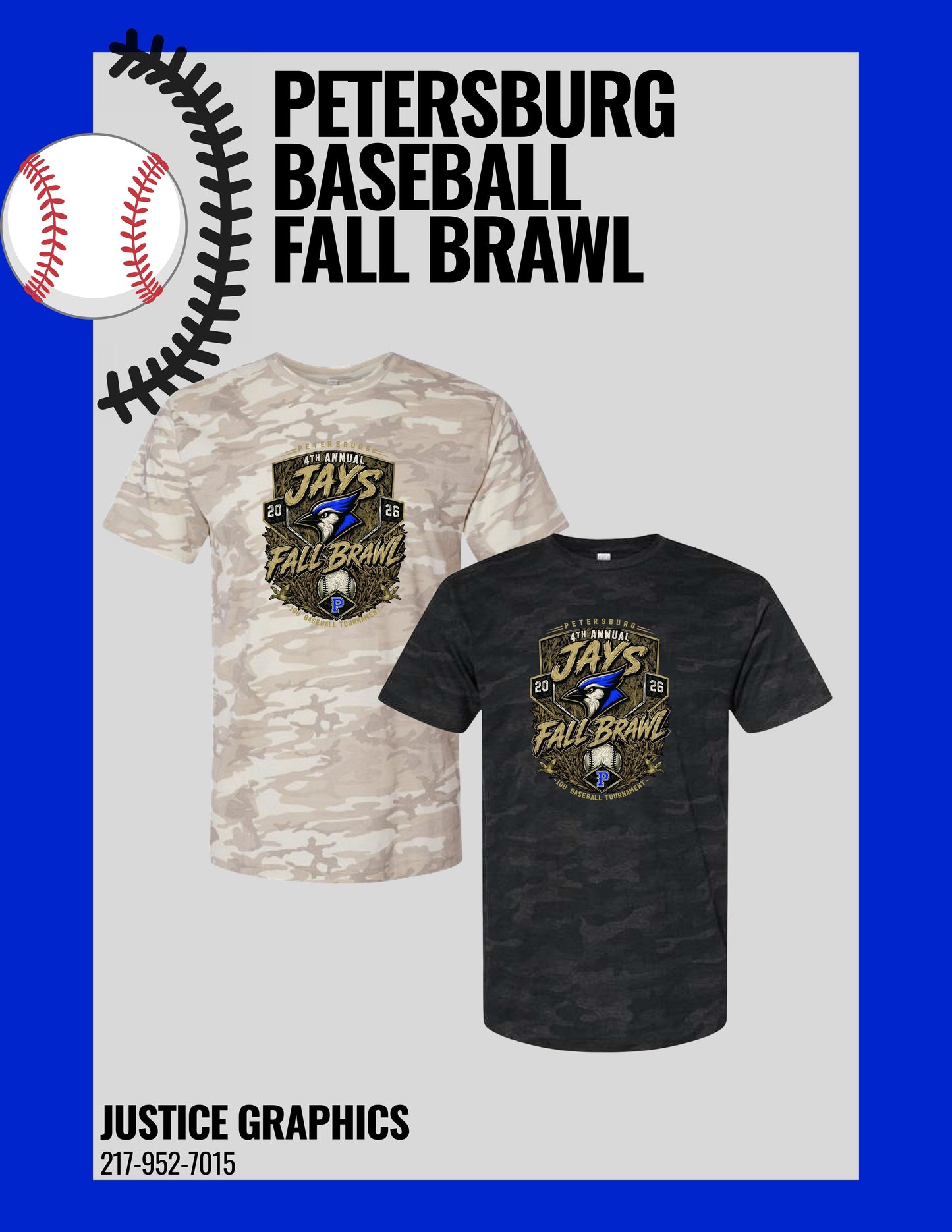 Petersburg Baseball Fall Brawl LAT Unisex Fine Jersey Tee (P.6901)