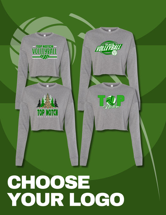 TOP NOTCH LADIES CROPPED CREW FLEECE (7503)