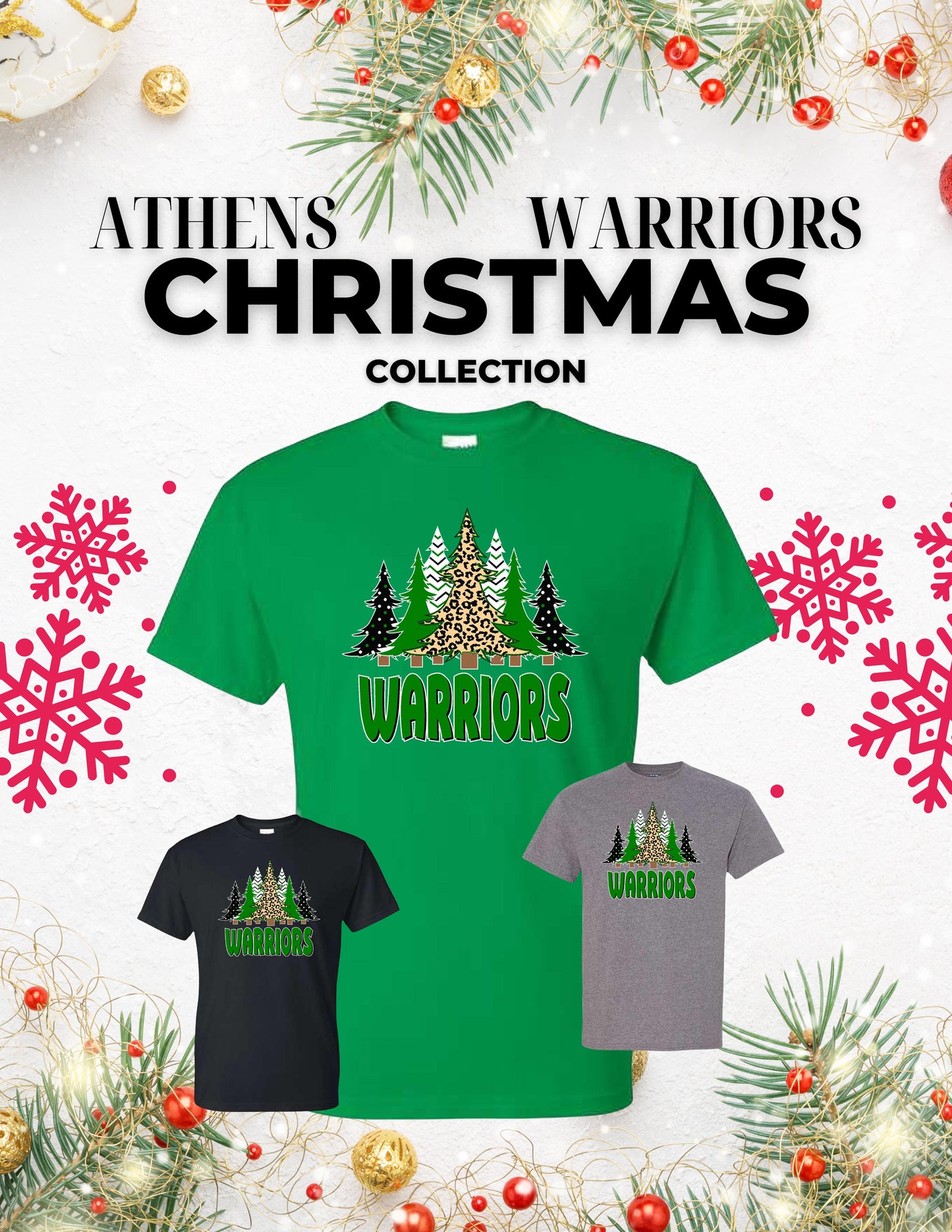 Athens Warriors Christmas UNISEX TSHIRT (P.8000/8000B)