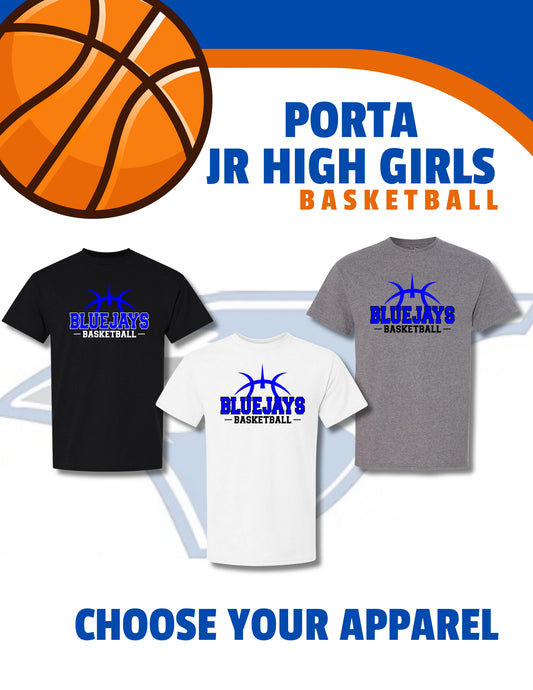 Porta Bluejays Jr. High Girls Basketball Gildan T-Shirt (P.8000/8000B)