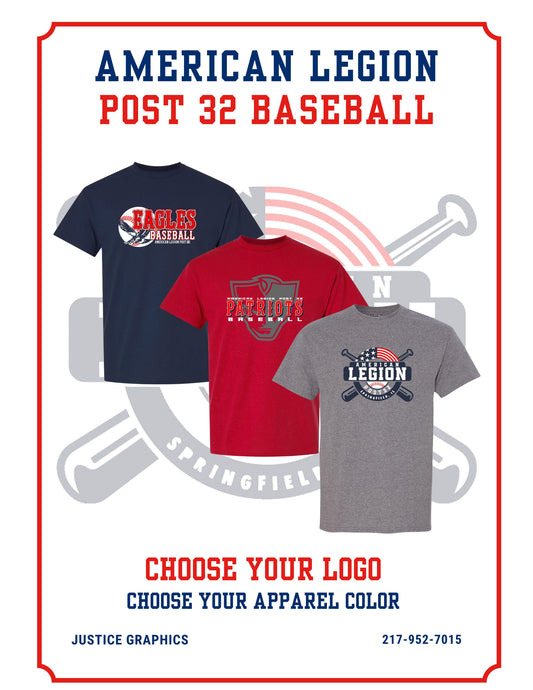 American Legion Post 32 Baseball Gildan Unisex T-Shirt (P.8000/8000B)