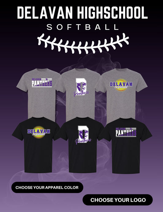 Delavan High School Softball Gildan Unisex T-Shirt (P.8000/8000B)