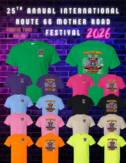 25TH ANNUAL ROUTE 66 MOTHER ROAD FESTIVAL 2026 UNISEX TSHIRT (P.8000)
