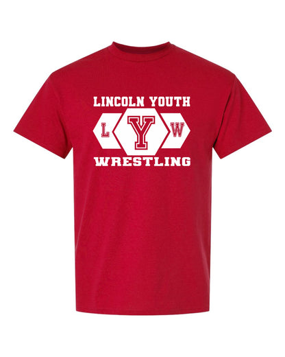 Lincoln Youth Wrestling RED COLLECTION UNISEX TSHIRT (P.8000/8000B)