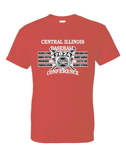 CENTRAL IL BASEBALL CONFERANCE TOURNAMENT TSHIRT (P.8000)