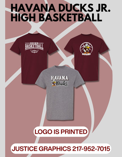 Havana Ducks Jr. High Basketball Gildan T-Shirt (P.8000/8000B)