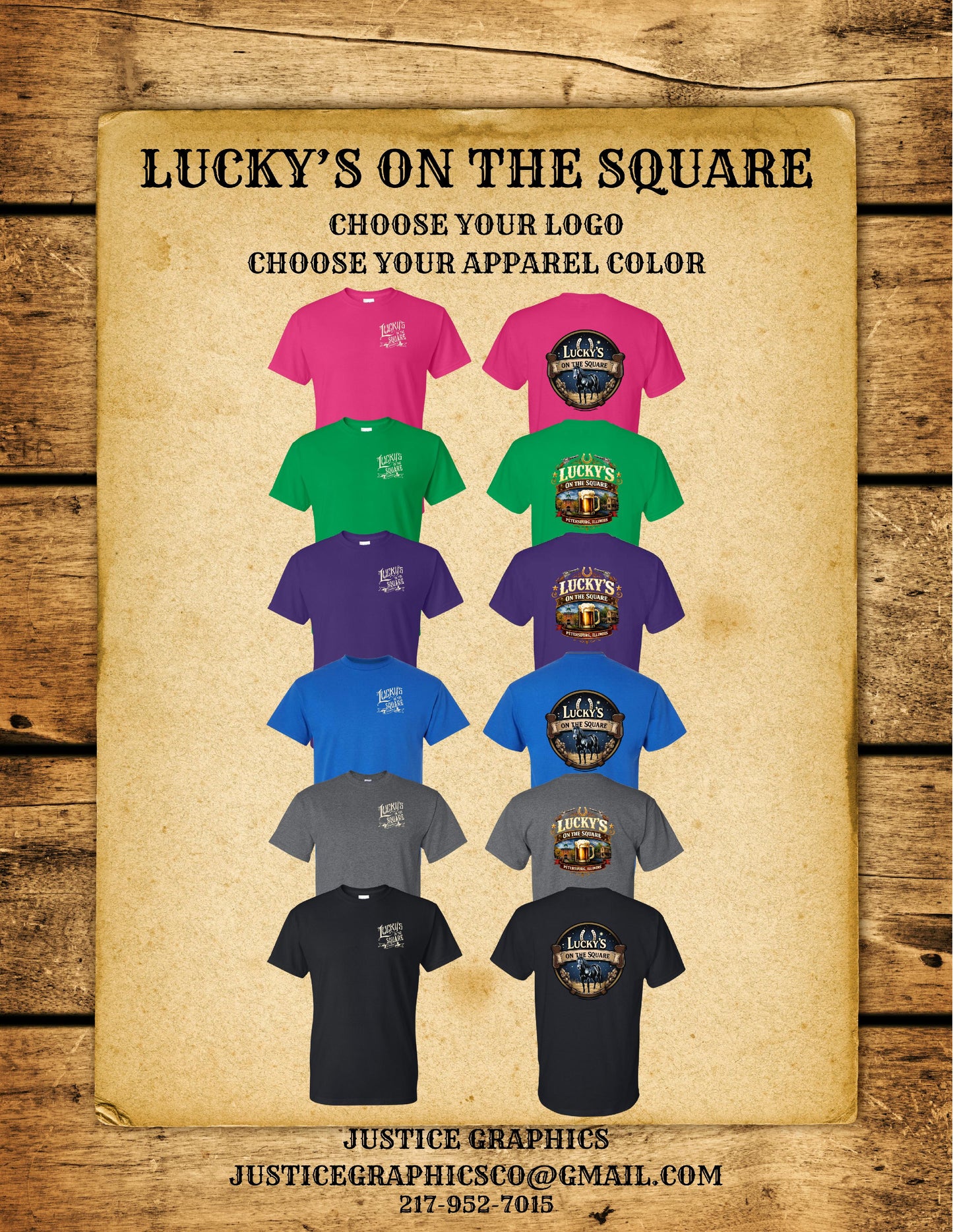 LUCKY'S ON THE SQUARE UNISEX TSHIRT (P.8000)