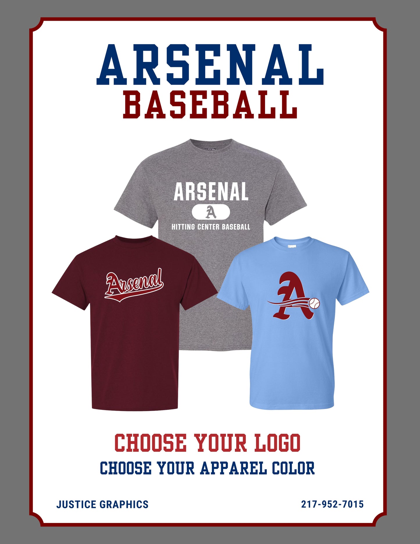 Arsenal Baseball T-shirt (P.8000)