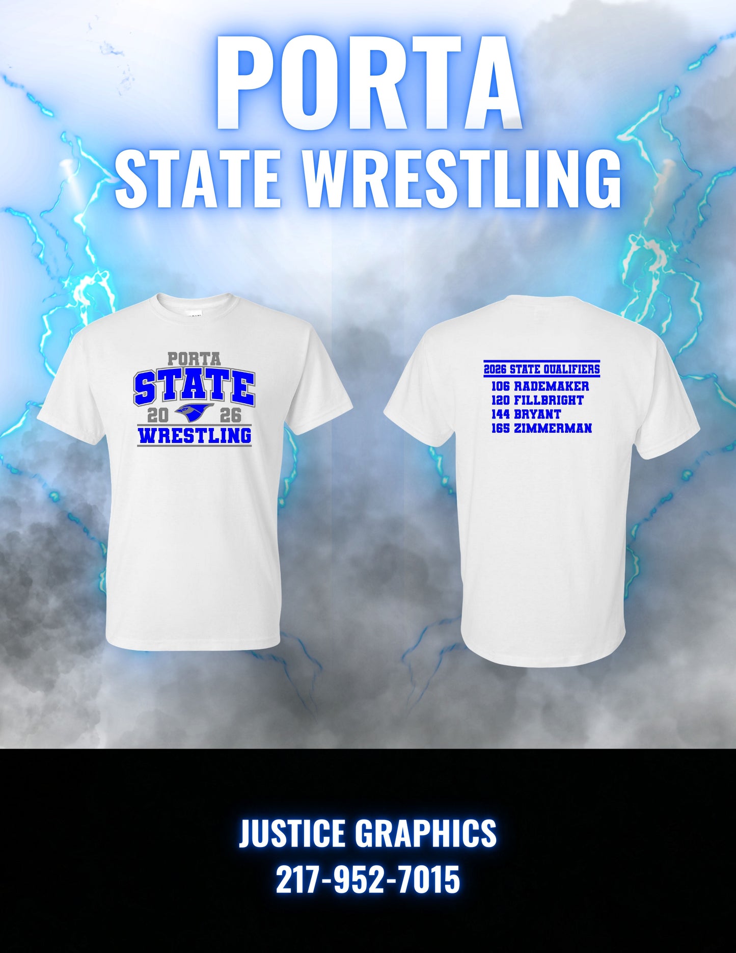 PORTA State Wrestling 2026 Unisex T-Shirt (P.8000/8000B)