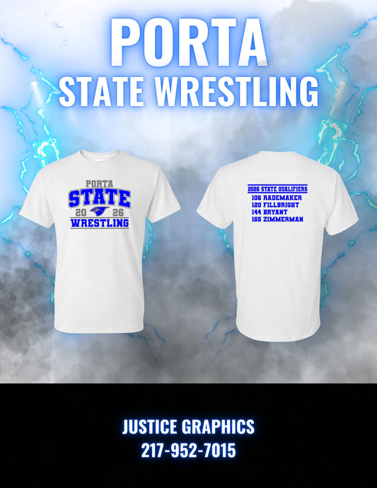PORTA State Wrestling 2026 Unisex T-Shirt (P.8000/8000B)