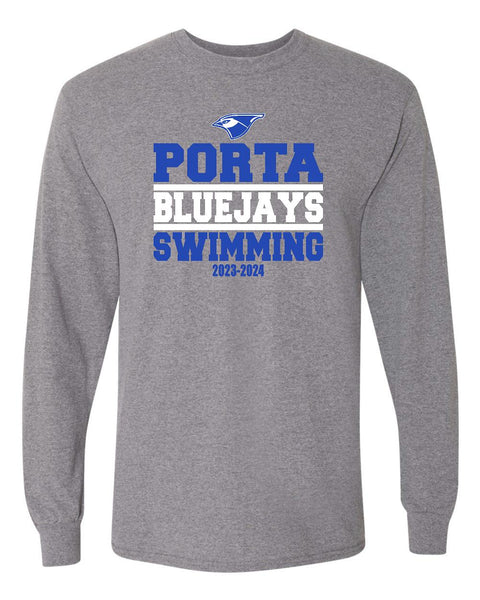 PORTA BLUEJAYS SWIMMING Unisex Long Sleeve T-Shirt (P.8400)