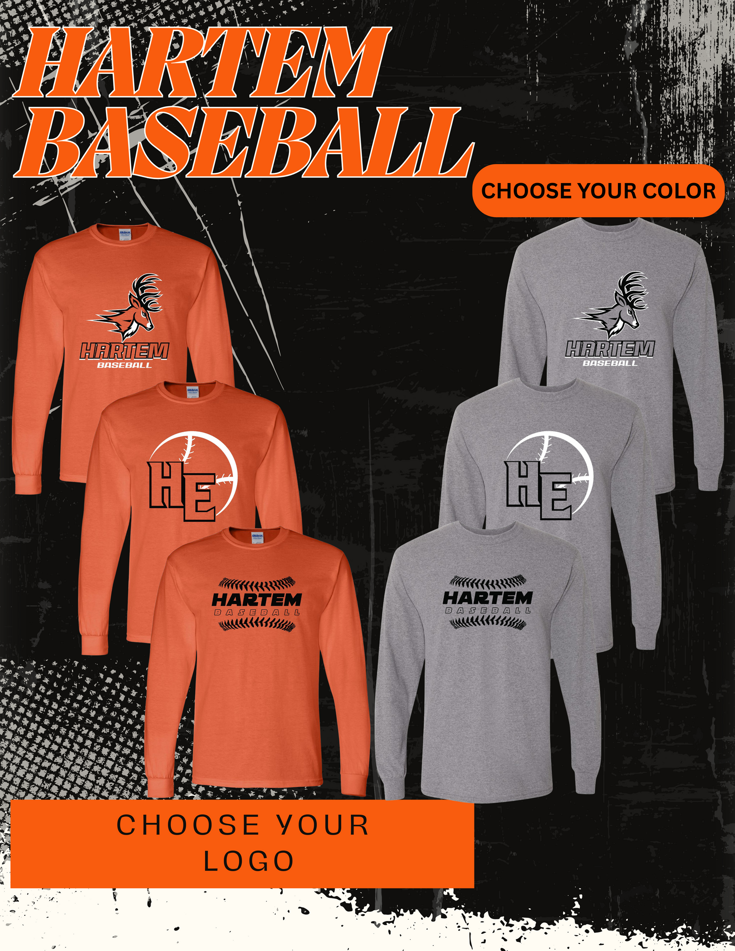 Hartem Baseball UNISEX Long Sleeve T-Shirt (P.8400/5400B)