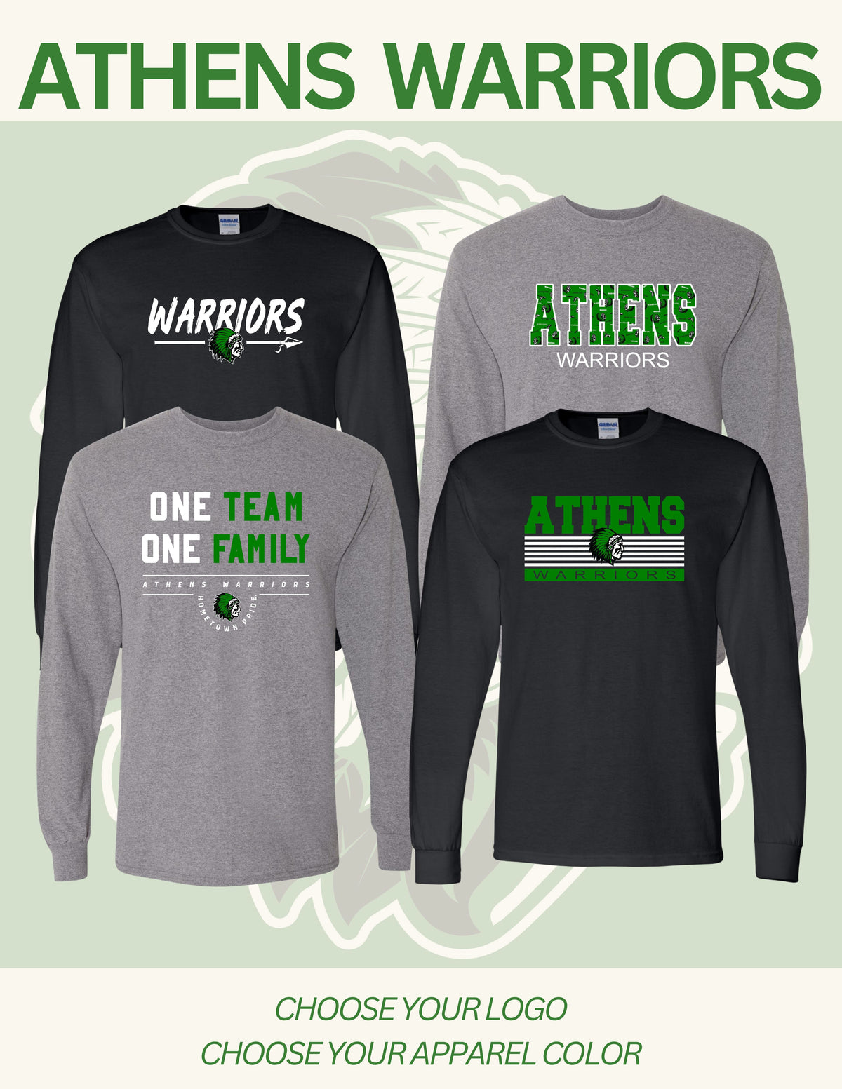 ATHENS BOOSTERS UNISEX Long Sleeve T-Shirt (P.8400/5400B)